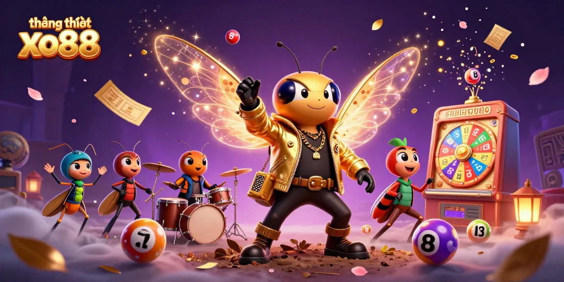 Experience the excitement of thương hiệu xo88 with a vibrant lottery scene featuring animated characters and game elements.