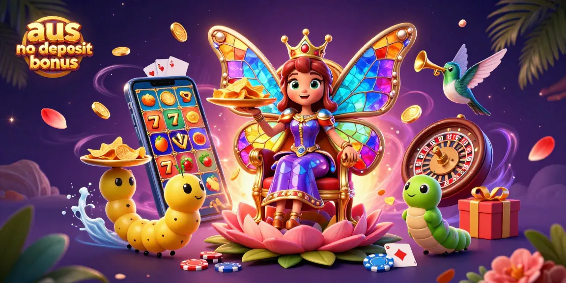 Experience the excitement of aus no deposit bonus offers with vibrant 3D casino characters and elements.