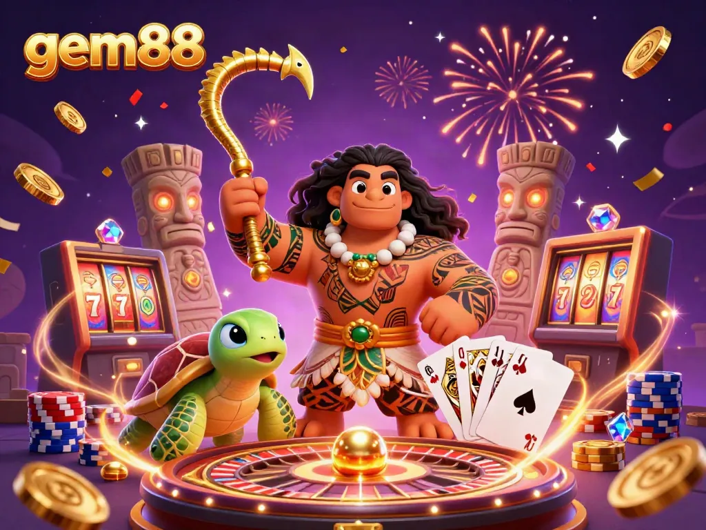 Experience thrilling moments with gem88's online games featuring vibrant characters and casino elements.