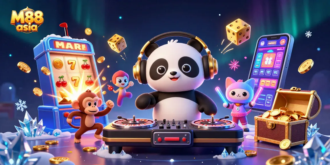 Enjoy a thrilling gaming experience with M88 asia amidst vibrant casino elements and characters.